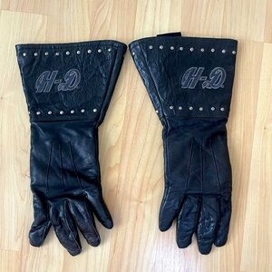 Harley-Davidson Vintage Women’s Riding Gloves Black Gauntlet small